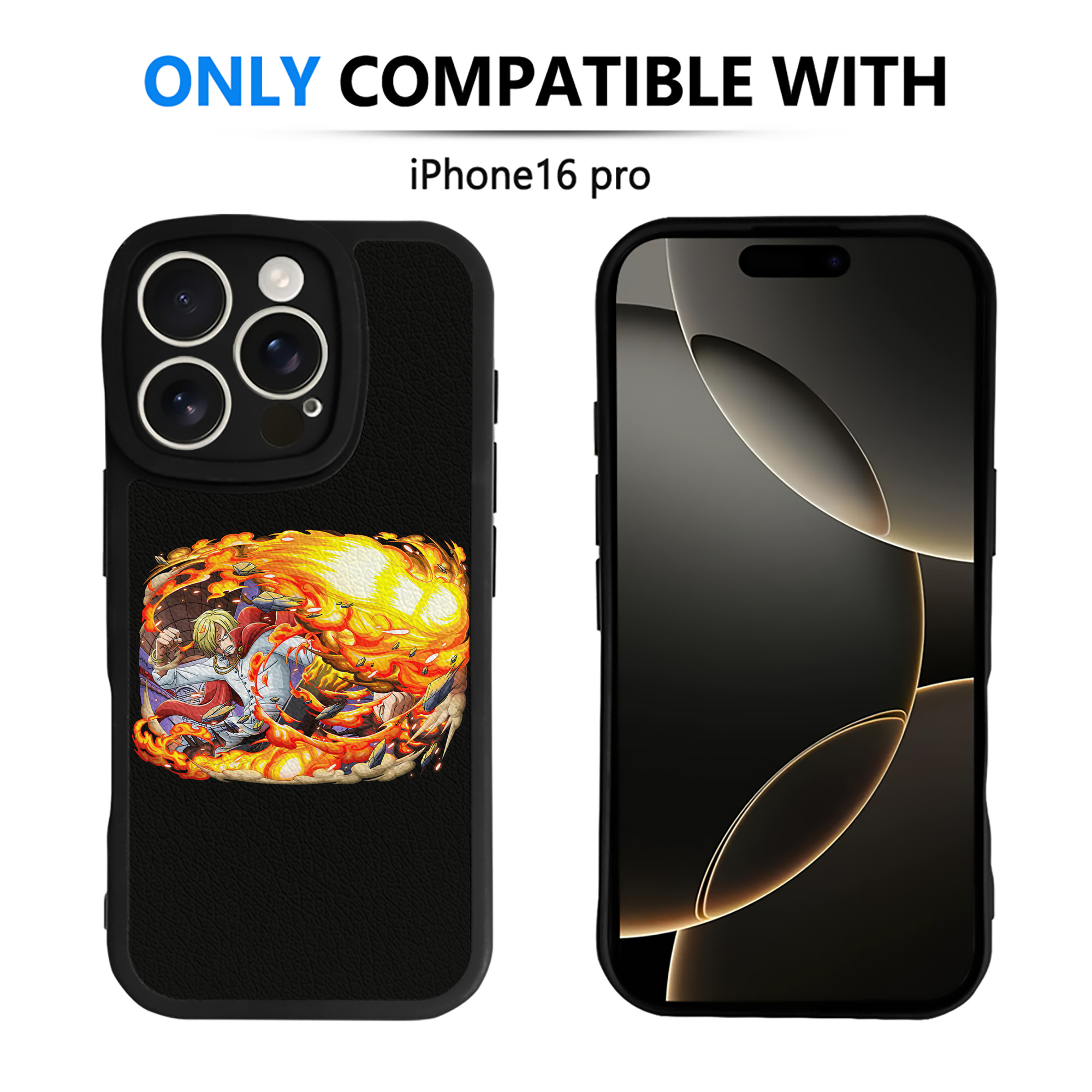 （画像用） ワンピース サンジ ONE PIECE Sanji 【iPhone 16シリーズ対応】シリコンスマホケース（レザー調） 材質：シリコン